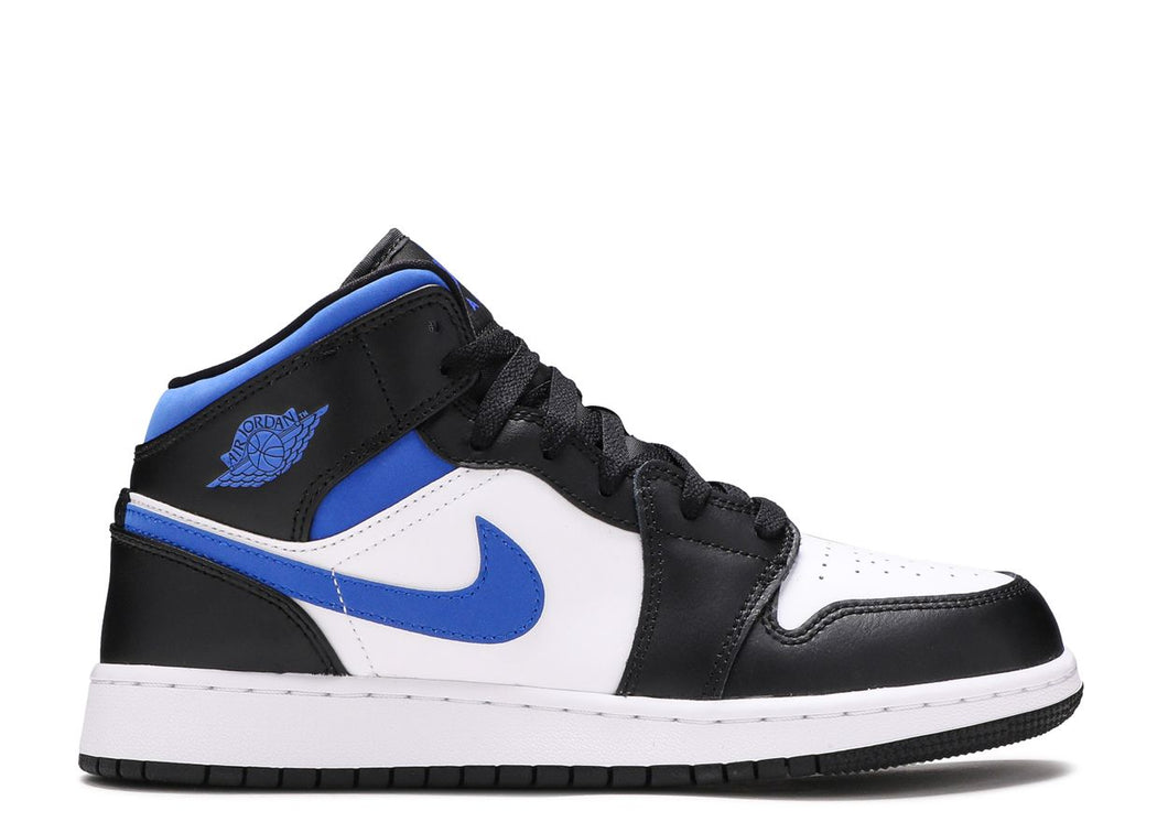 Jordan 1 Mid White Black Racer Blue