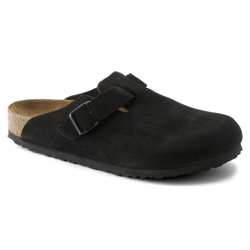 Birkenstock Boston Soft Footbed Suede Black