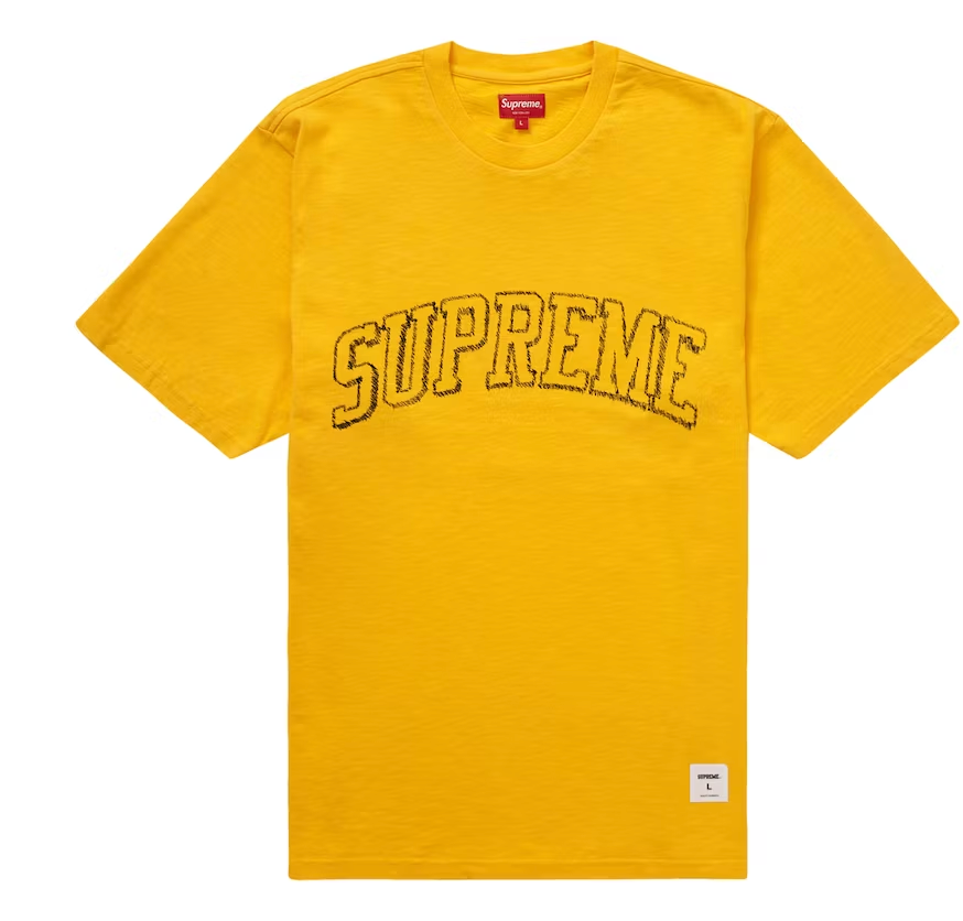 Supreme Sketch Embroidered S/S Top Yellow