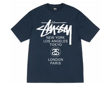 Load image into Gallery viewer, Stussy World Tour T-shirt Navy
