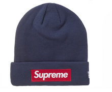 Load image into Gallery viewer, Supreme New Era Box Logo Beanie (FW24) Navy
