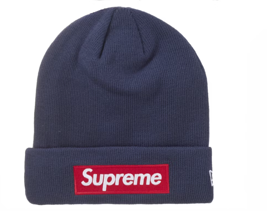 Supreme New Era Box Logo Beanie (FW24) Navy