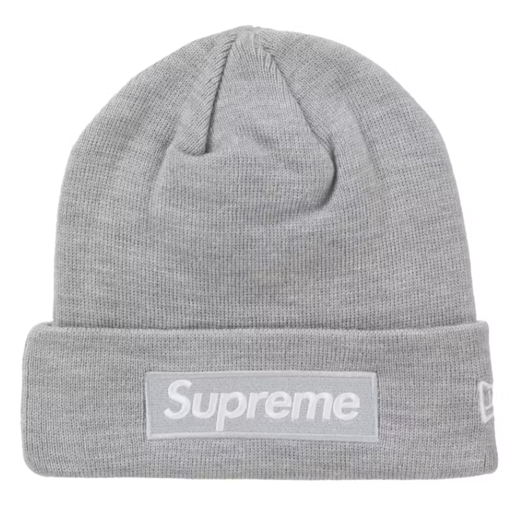 Supreme New Era Box Logo Beanie (FW24) Heather Grey