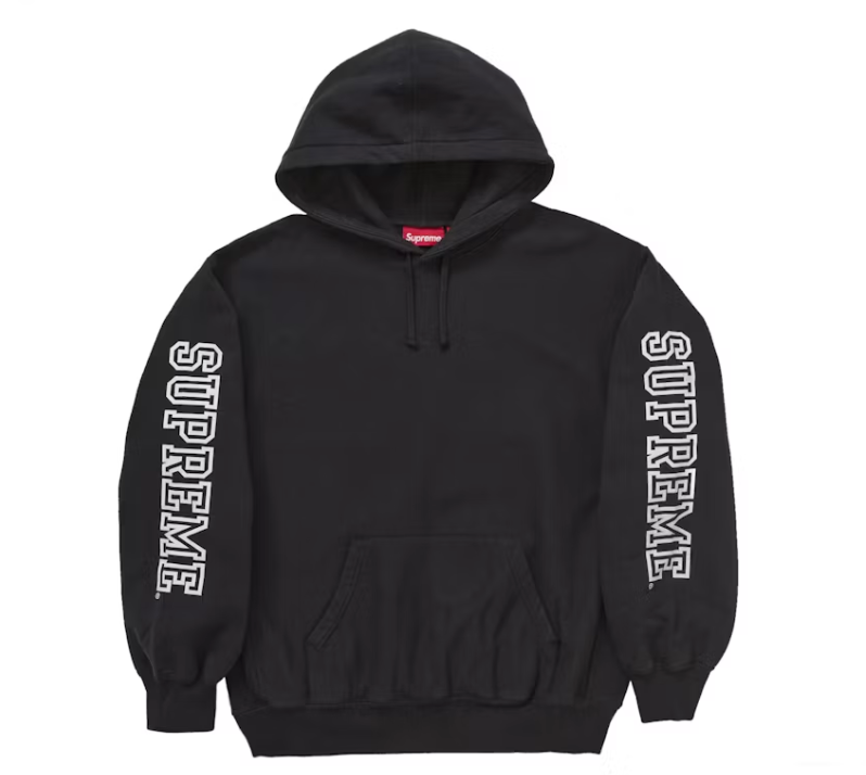 Supreme Collegiate Sleeve Hooded Sweatshirt Black