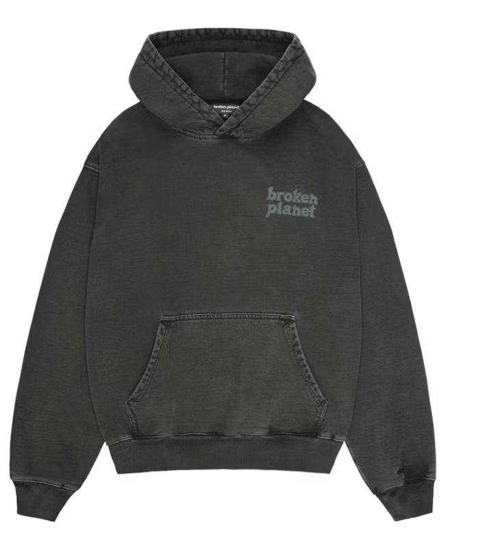 Broken Planet Basics Hoodie Washed Soot Black