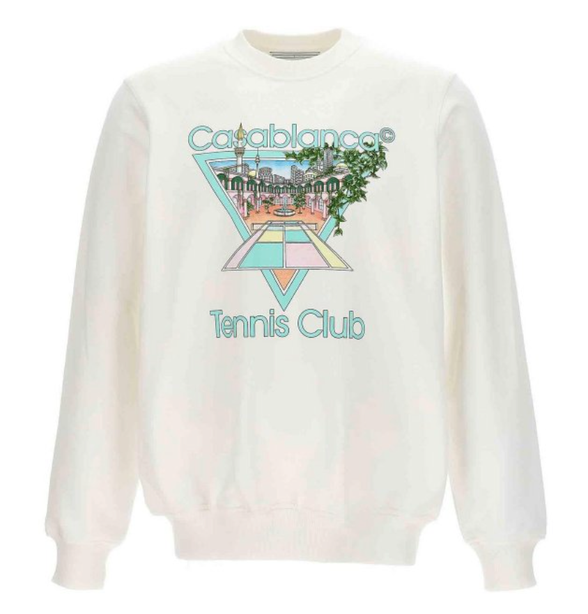 Casablanca Tennis Club Icon Crewneck White