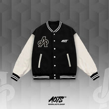 Load image into Gallery viewer, AOTS College Varsity Jacket Black White
